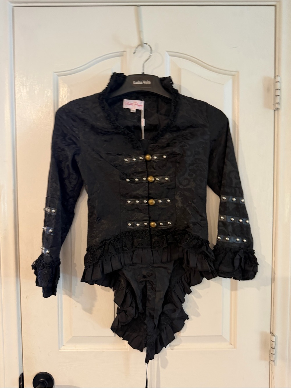 Victorian-Inspired Black Ruffled Gothic Jacket